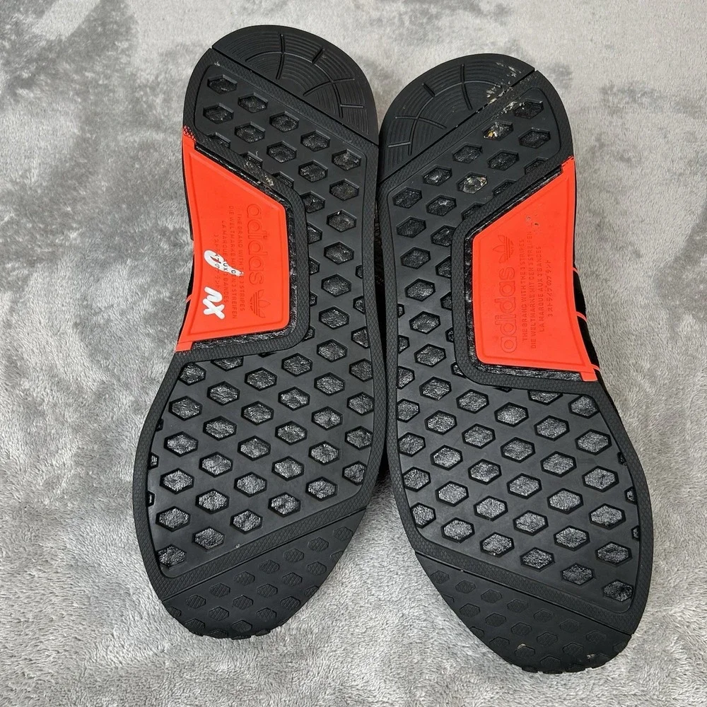 Adidas NMD_R1 V2 Black Solar Red Sneakers Men's Size 10 Athletic‎ Running Shoes